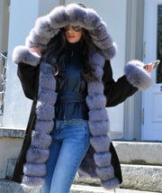 Womens Oversized Hoodie Parka Jacket Winter Warm Faux Fur Coat Overcoat