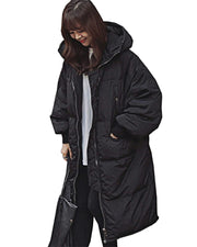 ROIII Women Winter Down Jacket Hooded  Quilt Outerwear