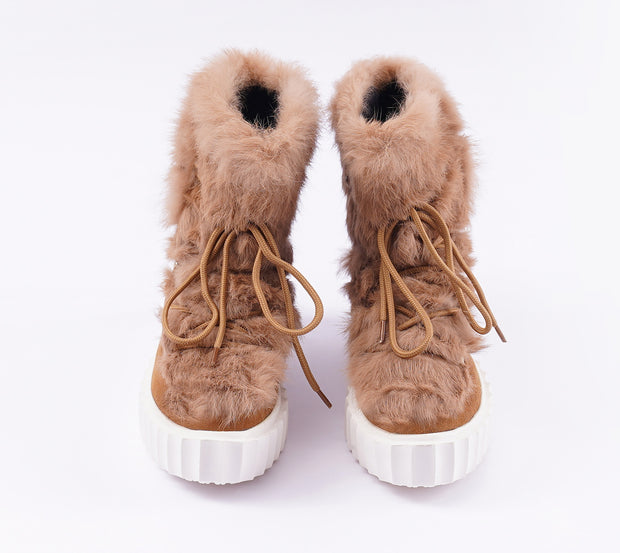 oldvwparts Winter Women Warm Fur Leather Snow Ski Winter Boot Shoe