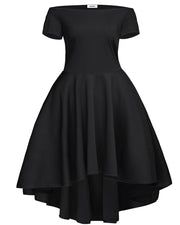 oldvwparts summer one-character collar slim A - character dresses BLACK