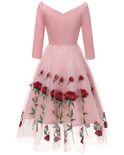 oldvwparts Pink Rose Lace Dress New Arrivals