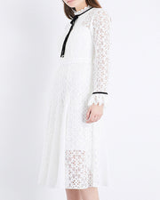 oldvwparts women's summer beautiful Slim Fit Lace Dresses white color