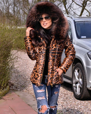 Leopard print Down Jacket Coat