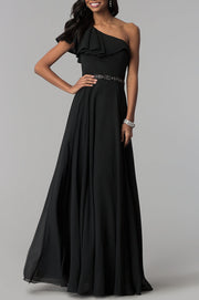 Roii newest dresses single-necked slim evening party long dresses navy