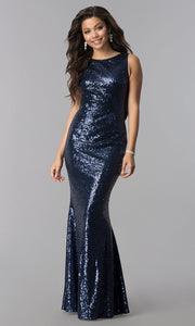 oldvwparts backless twinkle sequin floor-length long fishtail dressses party dresses navy color