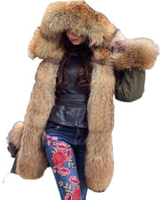 oldvwparts Women's Thicken Warm Luxury Casual Winter Faux Fur Hooded Plus Size Parka Jacket Coat UK Size 8 10 12 14 16 18 20
