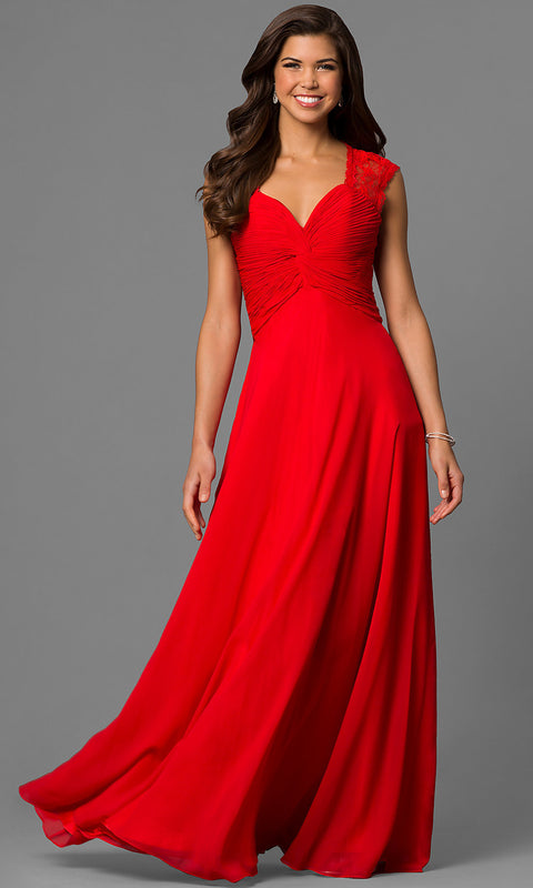 ROIII Lace shoulder strap slim Red Cocktail Evening Party Prom Dress