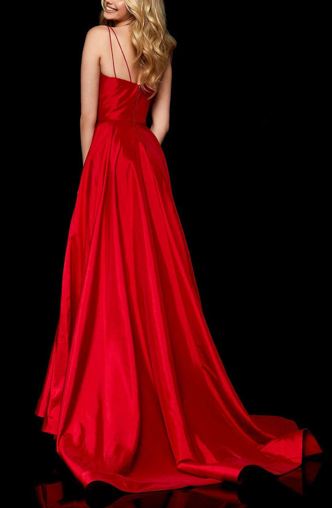 oldvwparts deep-V open back beautiful party long dresses RED COLOR